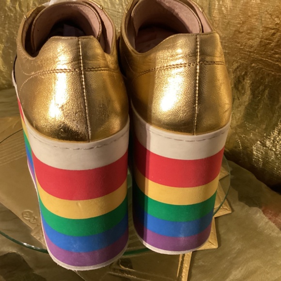 Gucci Alessandro Michele Peggy Rainbow good web platform sneakers - Picture 6 of 14